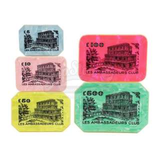 DR. NO (1962) - Lot 138 - Set of Five Le Cercle Casino Plaques