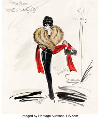What a Way to Go! (TCF, 1964), Shirley MacLaine "Louisa May Foster" Gown Concept Costume Sketch by Edith Head.