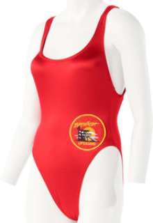 Baywatch (NBC TV, 1989-1999), Yasmine Bleeth "Caroline Holden" Lifeguard Swimsuit and Rescue Can.