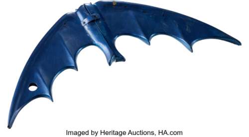 Batman (TCF TV, 1966-1968), Adam West "Batman" Hero Folding Batarang in Original Metal Bat-Belt Holster. | Heritage