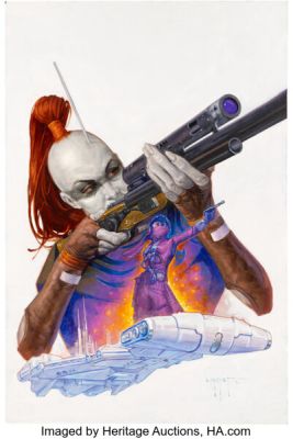 E.M. Gist, Star Wars Galactic Starcruiser: Halcyon Legacy #2 Cover Art, Featuring Aurra Sing (ca. 2021). | Heritage