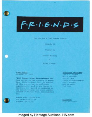 Friends (NBC TV, 1994-2004), Group of (26) Season 10 Scripts, Personally Owned by Matthew Perry. | Heritage