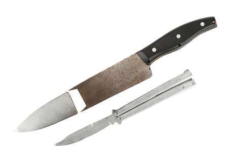 KICK-ASS (2010) - Lot 730 - Hit-Girl‘s (Chloe Grace Moretz) SFX Kitchen Knife and Stunt Butterfly Knife