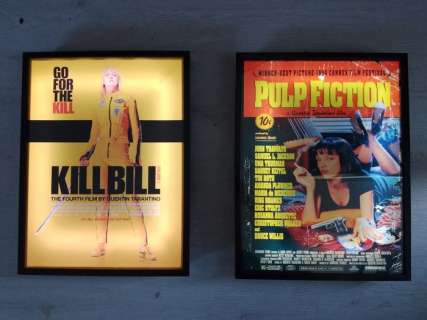 Tarantino - Pulp Fiction & Kill Bill | Tarantino - Pulp Fiction & Kill Bill - Lot of 2 Light boxes with Poster Art (30x40 cm) | Catawiki