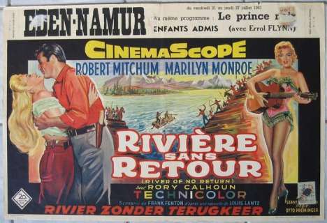 River of no Return, 1954 - Marilyn Monroe / Otto Preminger - Poster, Original Belgian Cinema release