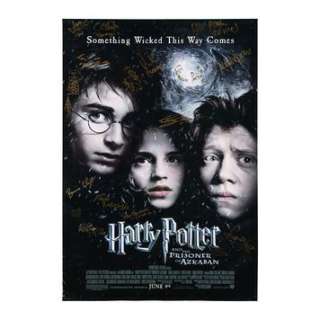 HARRY POTTER AND THE PRISONER OF AZKABAN (2004) - Lot 180 - Daniel Radcliffe, Emma Watson, Rupert Grint, Robert Pattinson and Other Key Cast Autographed Poster