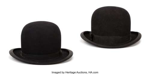 Laurel and Hardy vintage, stage-worn signature derby hats. ... | Profiles in History
