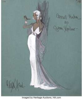 Edith Head (2) vintage original costume sketches of Carroll Baker as "Jean Harlow" for Harlow. ...