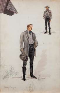Lot 372 - Norma Koch costume sketch for Gary Cooper in Vera Cruz