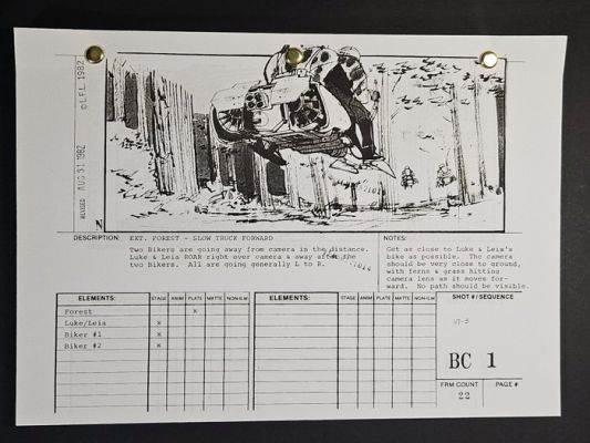 Star Wars - Episode VI - Return of the Jedi - Bike Chase Storyboards - Lucasfilm | Catawiki