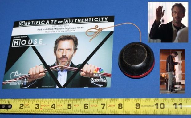 rare Dr. House MD original Hugh Laurie screen used TV prop wood YOYO doctor COA