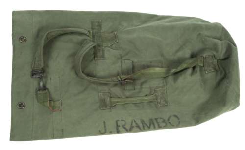 SYLVESTER STALLONE "JOHN RAMBO" DUFFEL BAG FROM "RAMBO" (WITH DVD) | Julien’s