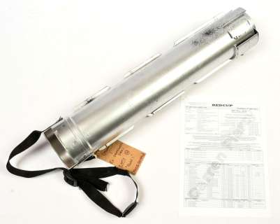 Lot 404 - Solo Star Wars used movie prop silver tube with call sheet from RedCup. Darren Piercy