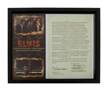 Lot 837 - ELVIS: MANAGEMENT CONTRACT PROP (WITH DVD)