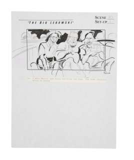 The Big Lebowski | One Page, Scene 20 / Set-Up 1 | "Jesus Quintana Scene" Original Storyboard | Julien’s