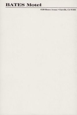 Lot 144 - Psycho prop stationary sheet | Piece of the Past