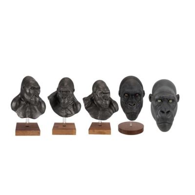 THE LEGEND OF TARZAN (2016) - Lot #809 : Life-Size Painted Akut Head With Half-Scale Akut, Kerchak and Kala Maquettes and Gorilla Head Study