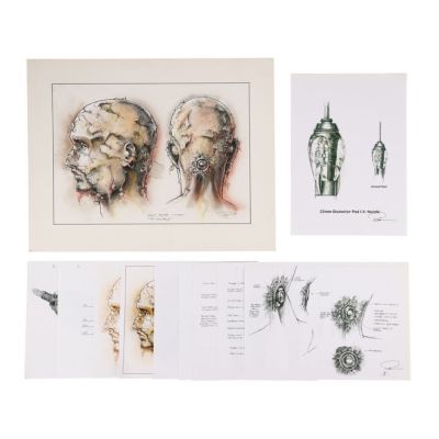THE MATRIX (1999) - Lot #846 : Phil Shearer Collection: Hand-Drawn and Hand-Painted Neck Socket Concept Design Artwork With Production Copies