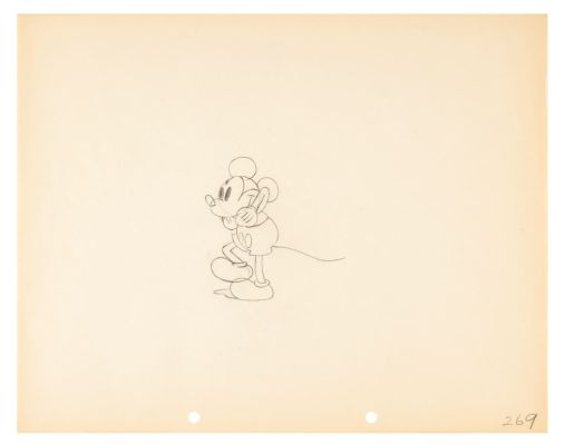 An "Around the World in 80 Minutes" Mickey Drawing. | Van Eaton Galleries
