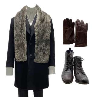 Snowpiercer Joseph Wilford’s Sean Bean Button-Front Coat, 3 Piece, Single-Breasted Suit, Long Sleeve, Button-Front Shirt, Gloves, Suspenders & Boots | VIP Fan Auctions