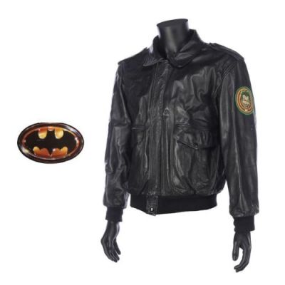 Batman (1989) | Leather Crew Jacket and Screening Invitation | Propstore