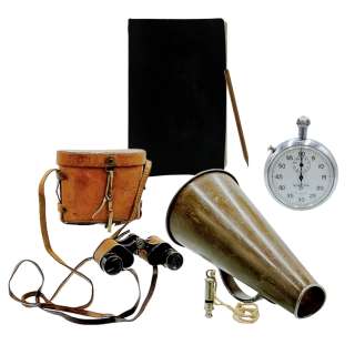 The Boys in the Boat Bolles’s Stopwatch, Whistle, Binoculars w/ Case, Notebook w/ Pencil & Horn | VIP Fan Auctions