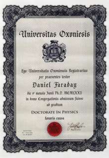 Lot 1144 - Jeremy Davies "Daniel Faraday" hero Oxford University diploma & "Fission Chain Reaction" schematic from Lost.