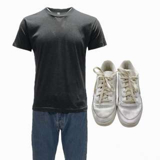 The Iron Claw Kevin Von Erich Zac Efron Screen Worn T-Shirt, Jeans & Sneakers Ch 64 Sc 149-150,152 | VIP Fan Auctions