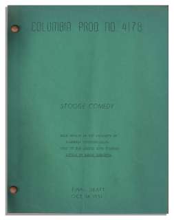 Moe Howard’s Own Three Stooges’ Columbia Pictures Script -- For Their 1951 Film, ’’Corny Casanovas’’ -- From the Personal Estate of Moe Howard | Nate Sanders