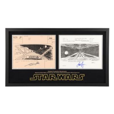 Star Wars: a New Hope | Pair of Original Production Storyboards Autographed by Robert Watts and John Dykstra | Propstore (Buy Now)