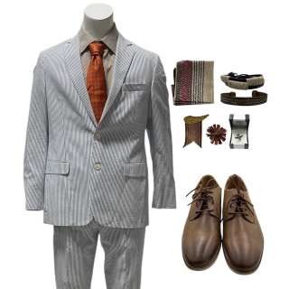 The Librarians (2014-2018) Flynn Carsen Production Worn Casual Suit, Button-Up Shirt, Tie, Handkerchief, Pin Set, Bracelet Set & Dress Shoes | VIP Fan Auctions