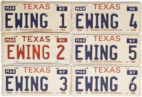 Collection of License plates from the original Dallas TV series. | Profiles in History