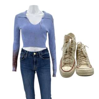 Scream VI Tara Carpenter Screen Worn Stunt Double Shirt, Jeans, Socks & Sneakers Ch 3 Sc 83-84 | VIP Fan Auctions
