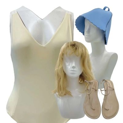 Blink Twice Heather Screen Worn Stunt Double Swimsuit, Wig, Hat & Photo Double Sandals | VIP Fan Auctions