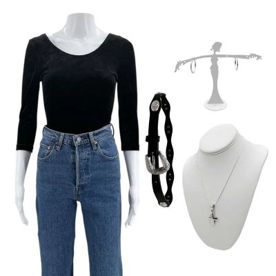 The Smashing Machine Dawn Staples (Emily Blunt) Screen Worn Shirt, Pants, Necklace, Pendant, Earrings & Belt Ch 3 Sc 31 & 32 | VIP Fan Auctions