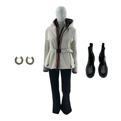Lot 120: Oh What Fun Jeanne Wang Screen Worn Earrings, Boots, Ski Coat, Ski Pants & Turtleneck Shirt Ch 5 Sc 160 | VIP Fan Auctions