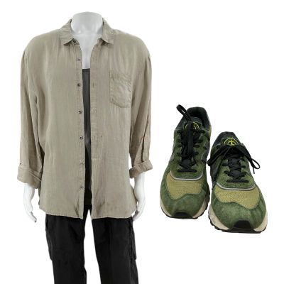 Lot 30: The Wrecking Crew James Hale Screen Worn Button-Up Shirt, Tank Top, Pants & Sneakers Ch 10 | VIP Fan Auctions