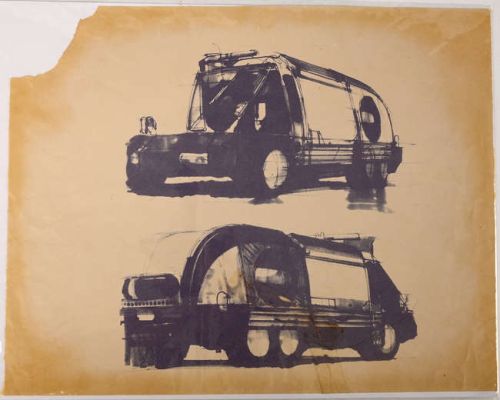 Lot 6111 - Blade Runner (1982) Original pre production printed dyeline artwork of a vehicle design, this being… | Ewbank’s