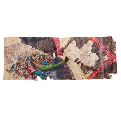 c. 1972-1985 Filmation Fat Albert and the Cosby Kids "At the Movies" Original Production Artwork - Pencil, Marker, Ink on Assorted Paper - 42 x 16 - Sullivan Estate LOP, Bear Burge LOA | Goldin