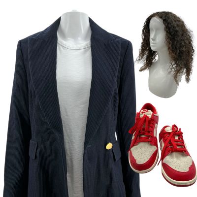 Relationship Goals Leah Caldwell Screen Worn Max Mara Blazer, T-Shirt, Wig & Sneakers Ch 9 Sc Multiple | VIP Fan Auctions