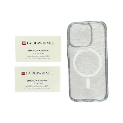 Lot 149: Crime 101 Sharon Production Used Iphone Case & (2) Business Card Set | VIP Fan Auctions