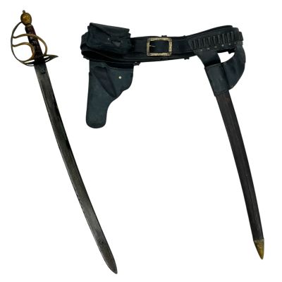 Lot 98: The Bluff Connor Screen Used Belt Rig W/ Sword Holster & Pouch & Rubber Sword | VIP Fan Auctions