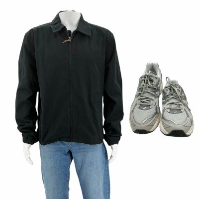 Lot 17: The Drama Charlie Screen Worn Stunt Double Jacket, Jeans & Sneakers Ch 1 Sc 63 | VIP Fan Auctions