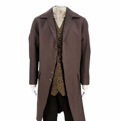 Lot 60: Wuthering Heights Earnshaw (Martin Clunes) Screen Worn Cutaway Coat, Shirt, Waistcoat, Breeches & Neck Rag Ch 1 Sc 4, 4a, 5 | VIP Fan Auctions