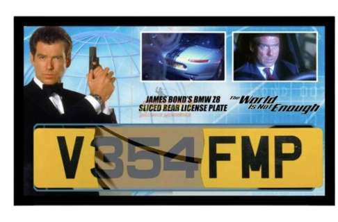 The World is Not Enough (1999) - James Bond (Pierce Brosnan) BMW Z8 Sliced Rear License Plate | Hanlin Auction Service