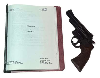 Lethal Weapon (1987) - Original Script and Danny Glover Smith & Wesson Model 19 | Hanlin Auction Service