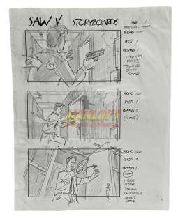 Lot 348 - Saw V (2008) - Original Hand Drawn Storyboard Art