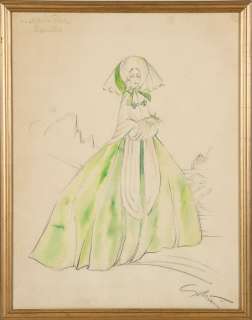 Lot 540 - Adrian costume sketch for Greta Garbo in Camille
