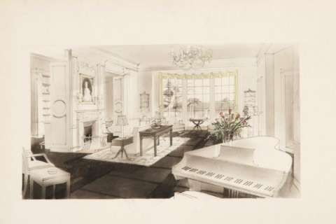 Orig set design concept artwork - Bringing Up Baby | Profiles in History