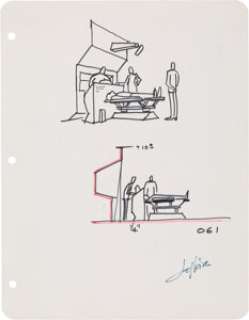 Star Trek: The Original Series - Matt Jefferies Signed Sketch (1969).